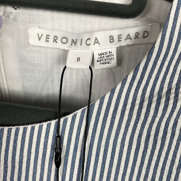 NWT Veronica Beard Iker Dress Side Cut Out Puff Sleeve Ruffle Mini Blue Sz 8 - Picture 7 of 15